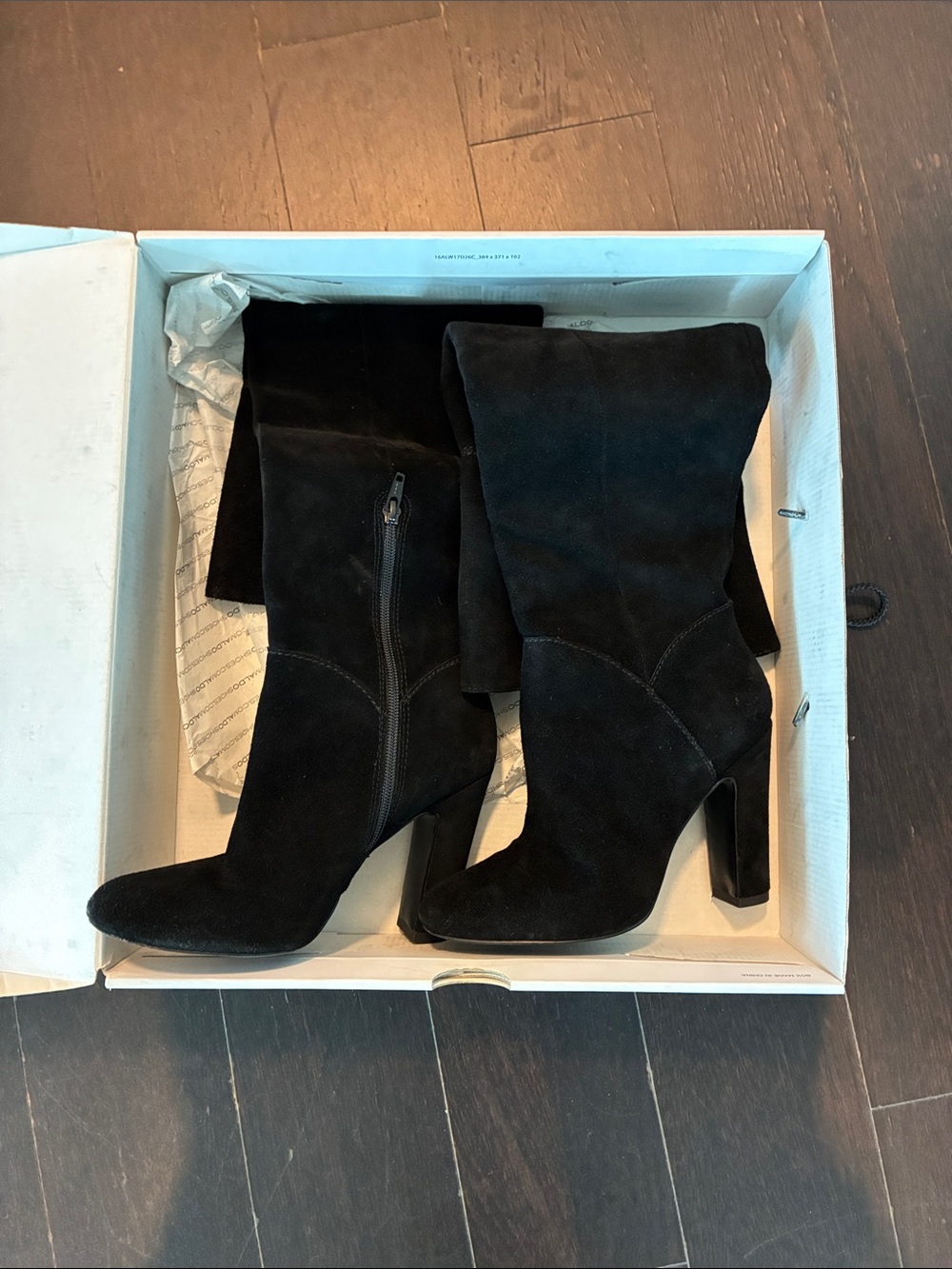 Black suede over the knee boots - Picture 9 of 10